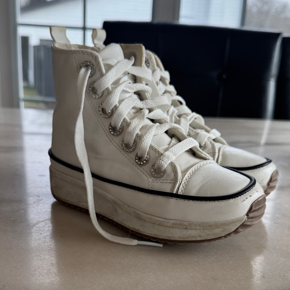 Kids White High-Top Sneakers